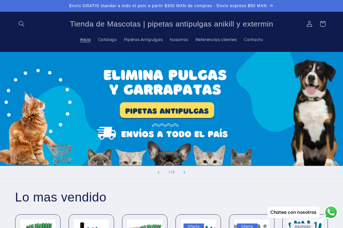 Tienda de Mascotas | pipetas antipulgas anikill y extermin homepage screenshot
