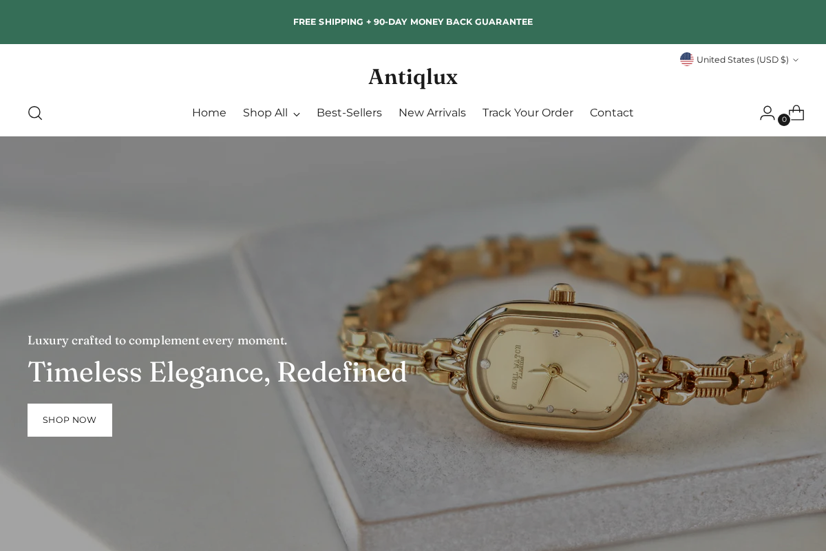 Antiqlux homepage screenshot