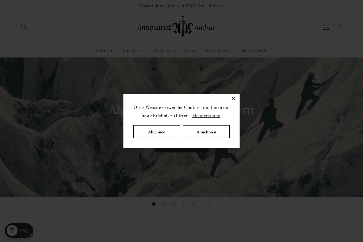 Antiquariat Andrae homepage screenshot