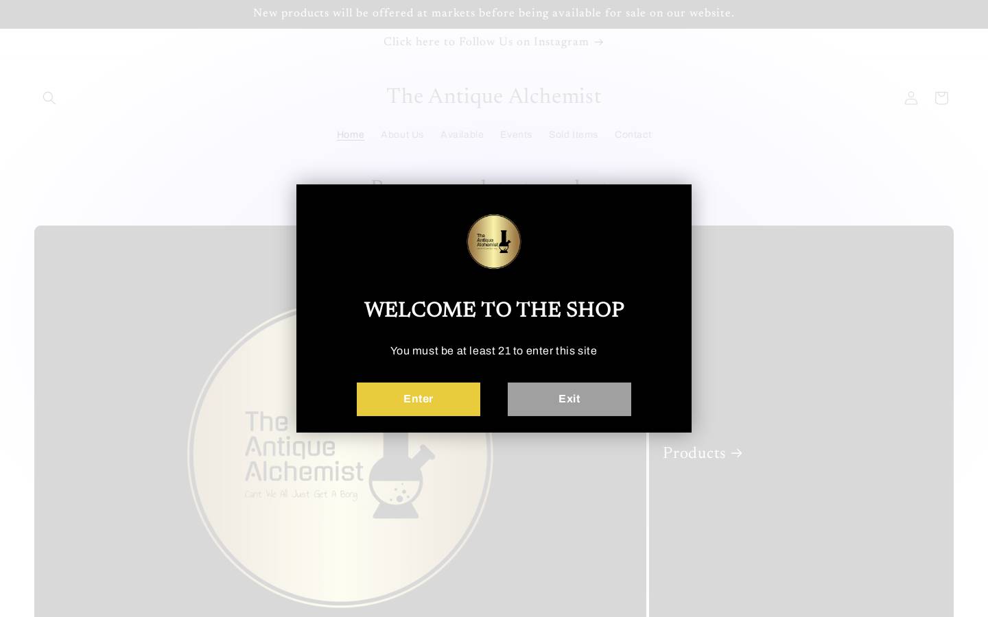 antiquealchemist.com homepage screenshot