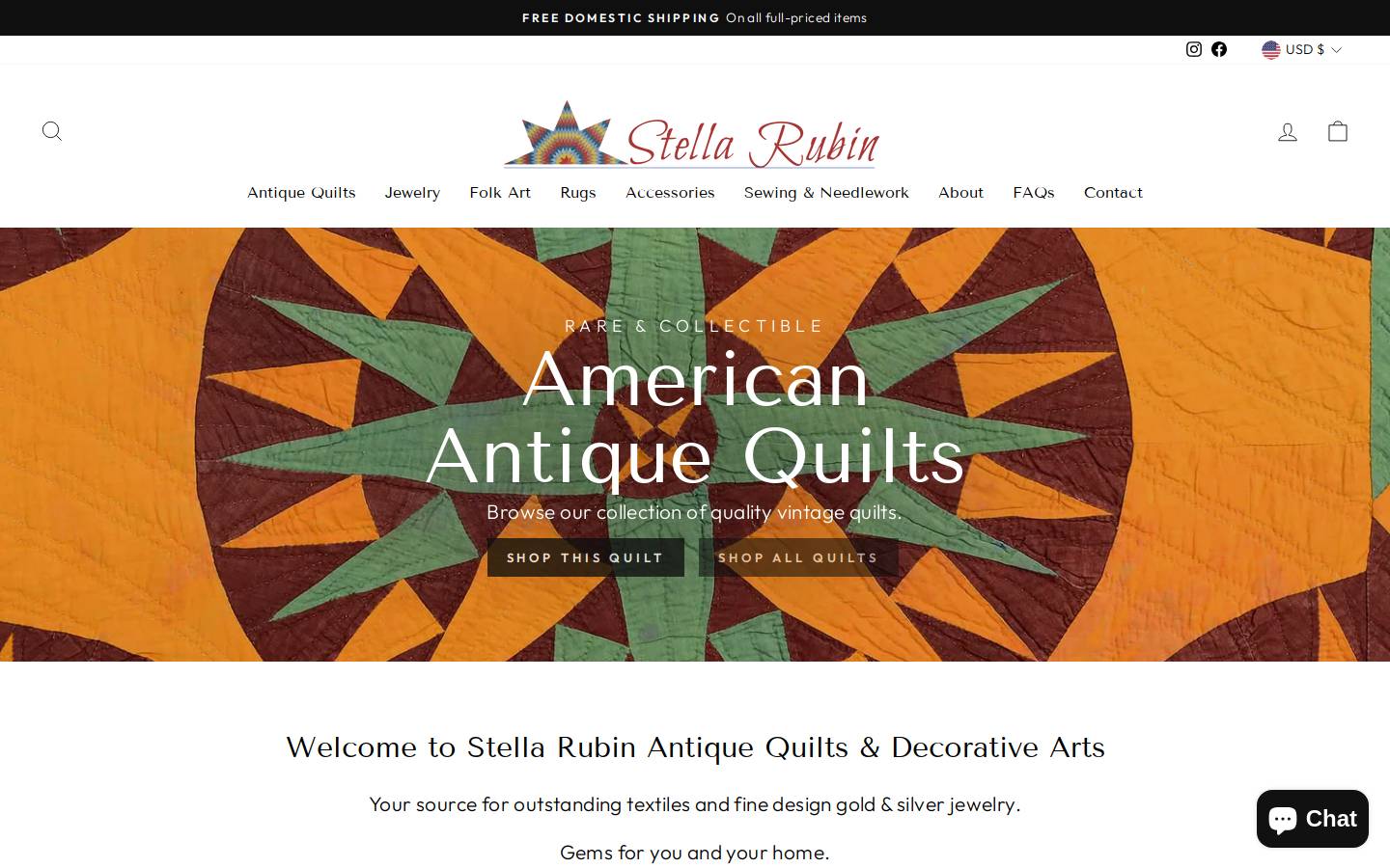 antiqueamericanquilts.com homepage screenshot