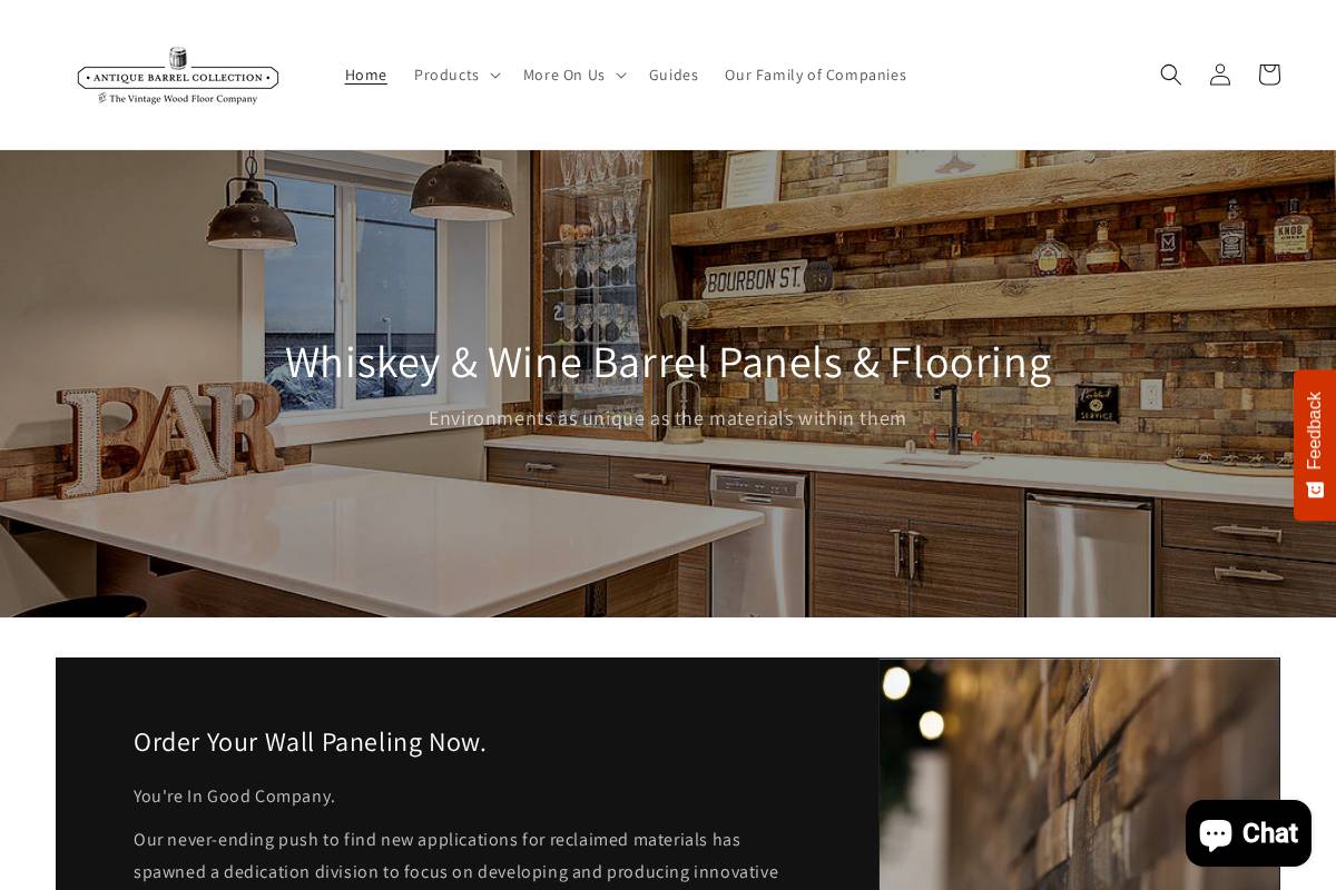 antiquebarrelcollection.com homepage screenshot