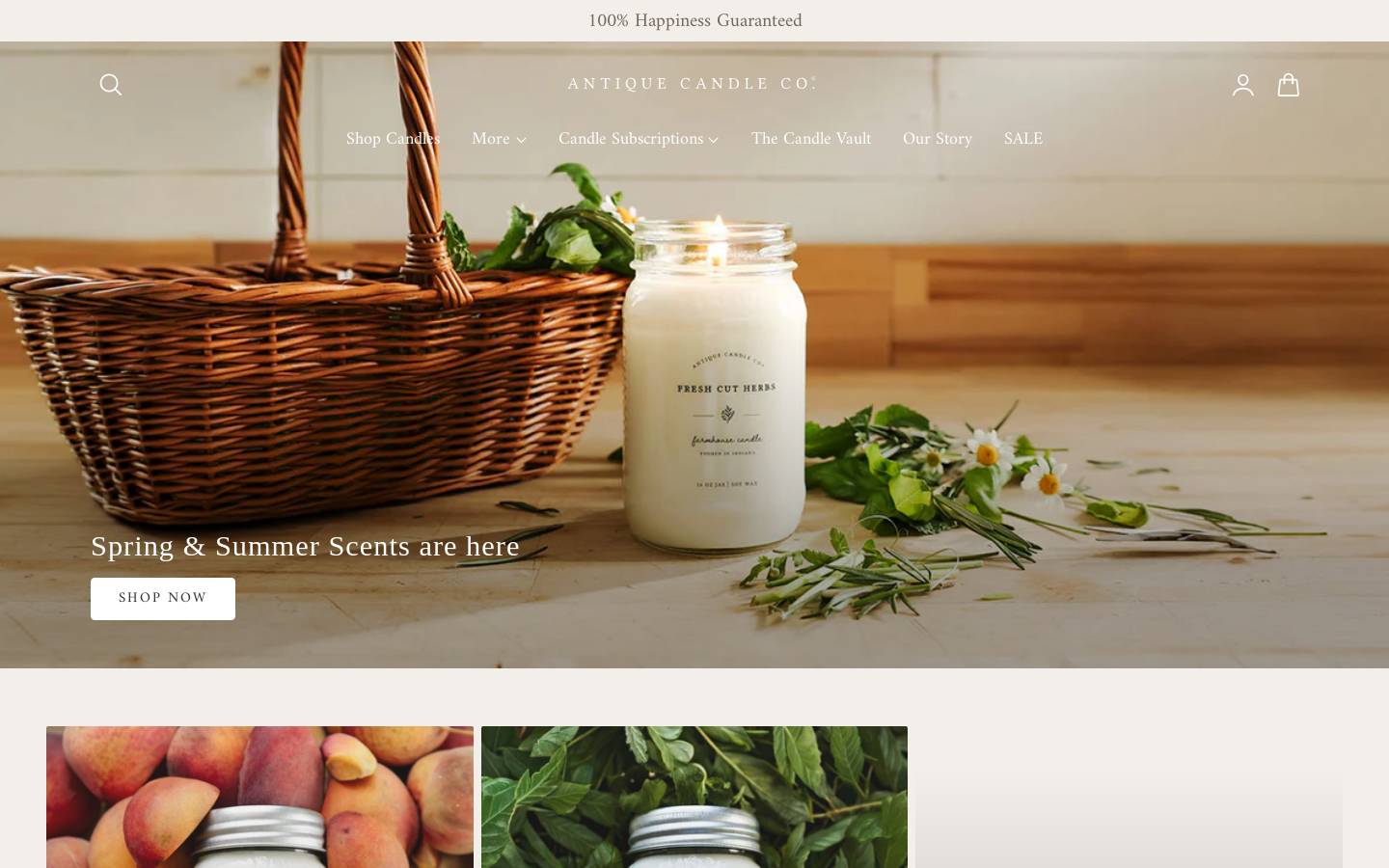 antiquecandleworks.com homepage screenshot