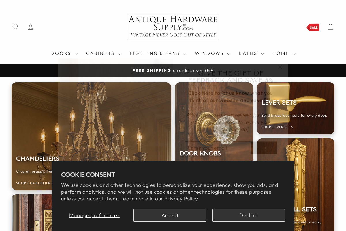 antiquehardwaresupply.com homepage screenshot