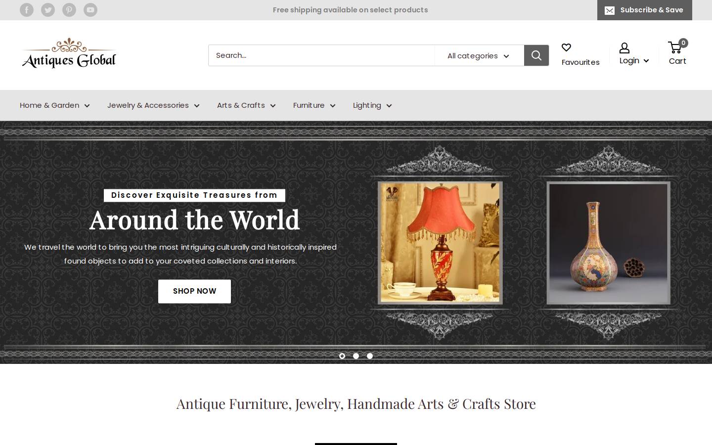 antiquesglobal.com homepage screenshot