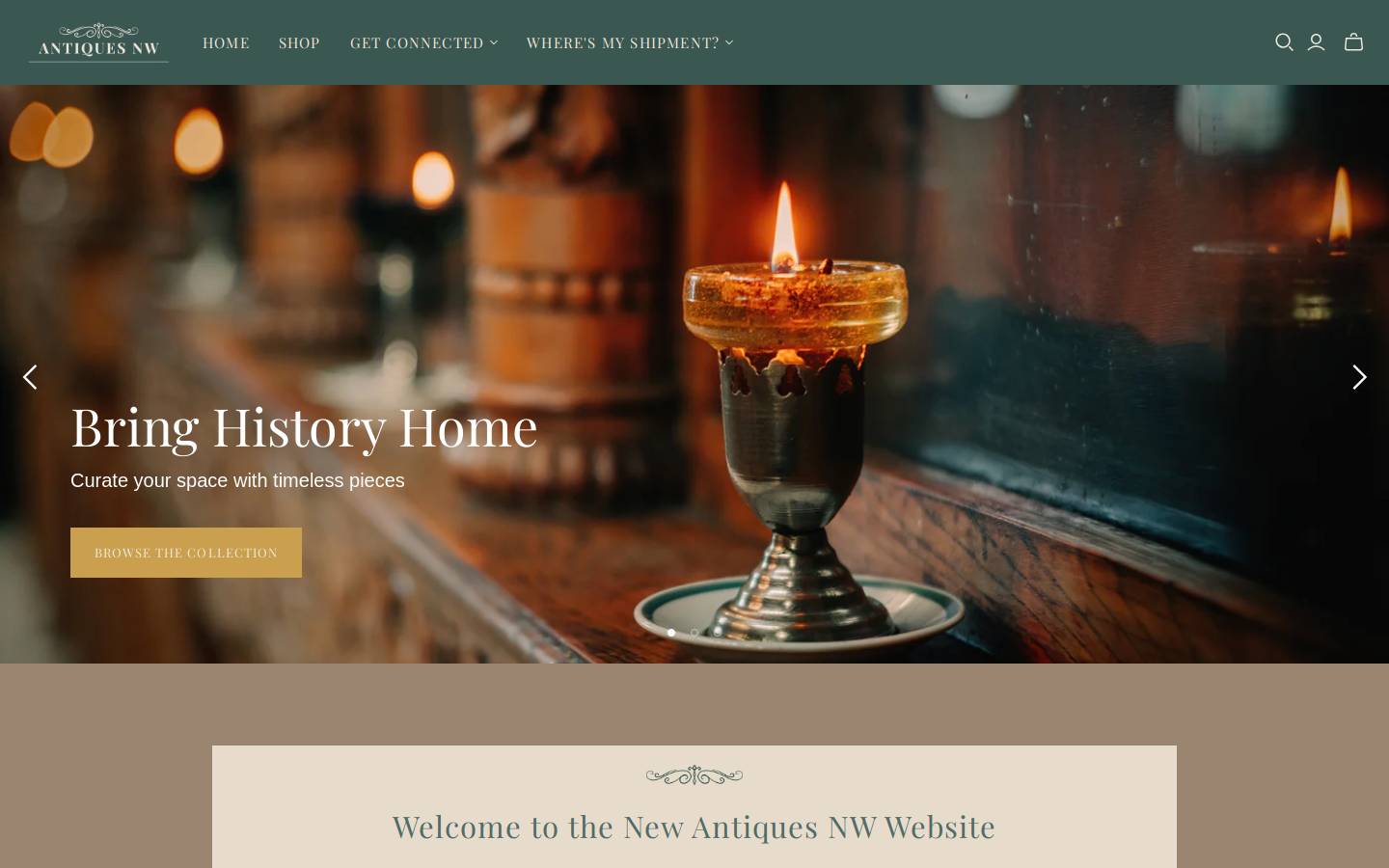 antiquesnw.com homepage screenshot