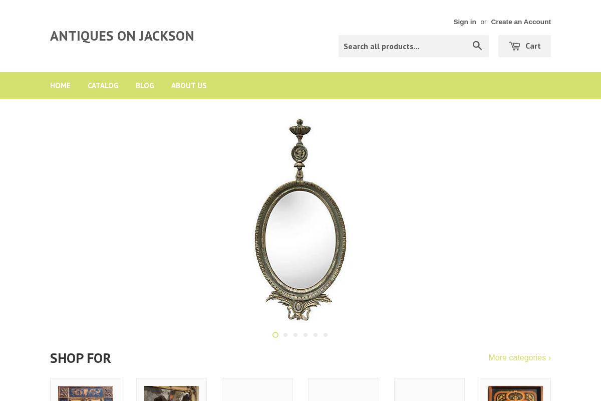 antiquesonjackson.com homepage screenshot