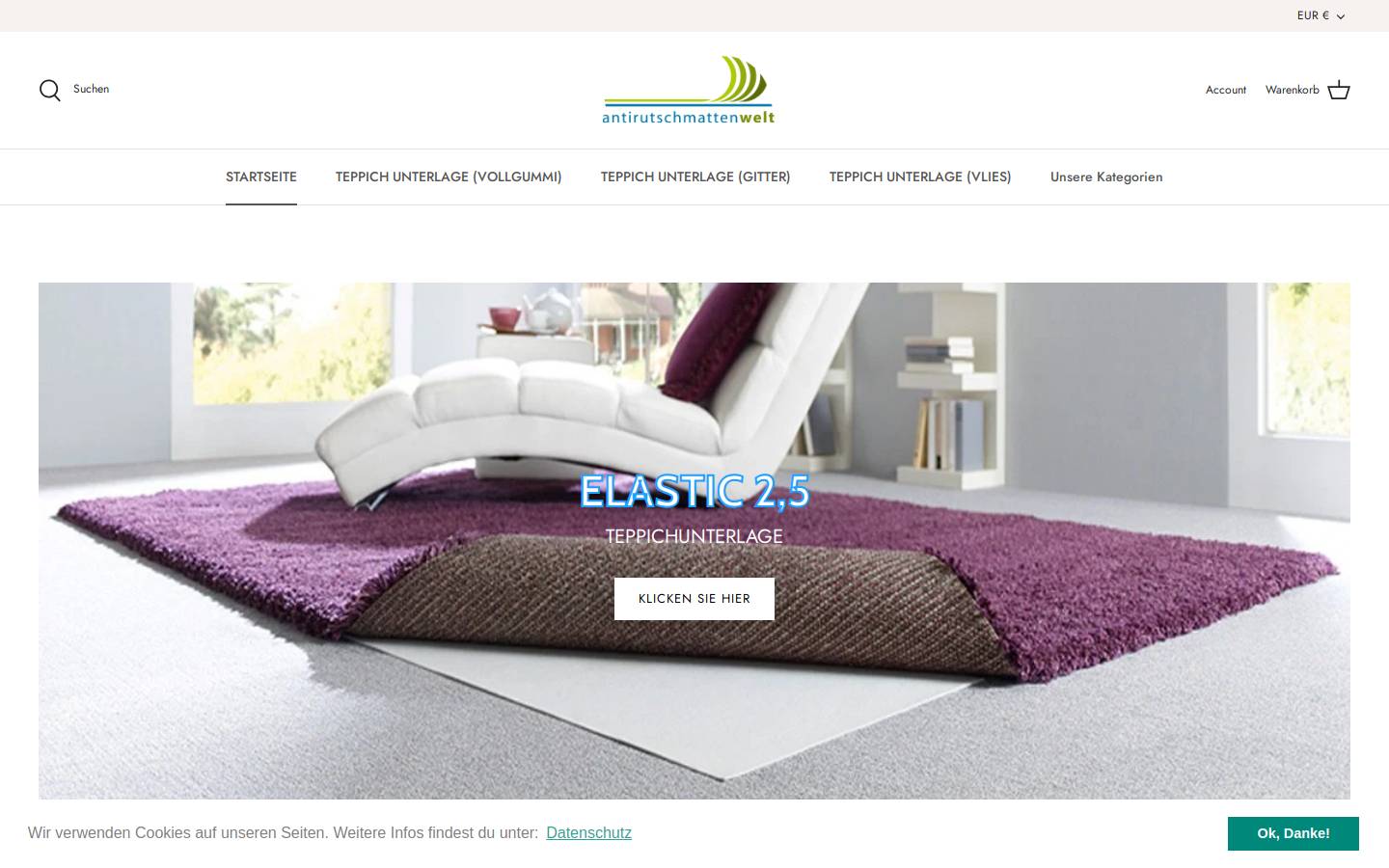 antirutsch-teppich.de homepage screenshot
