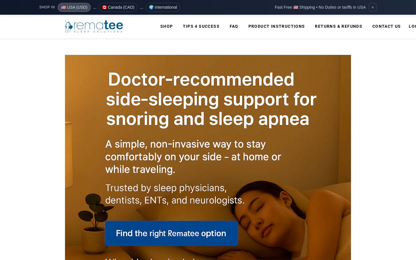 antisnoreshirt.com homepage screenshot