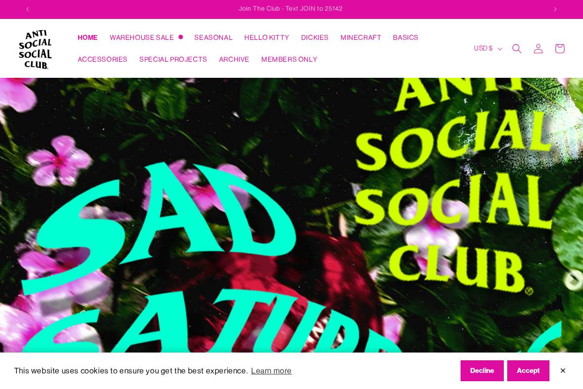 Antisocialsocialclub homepage screenshot