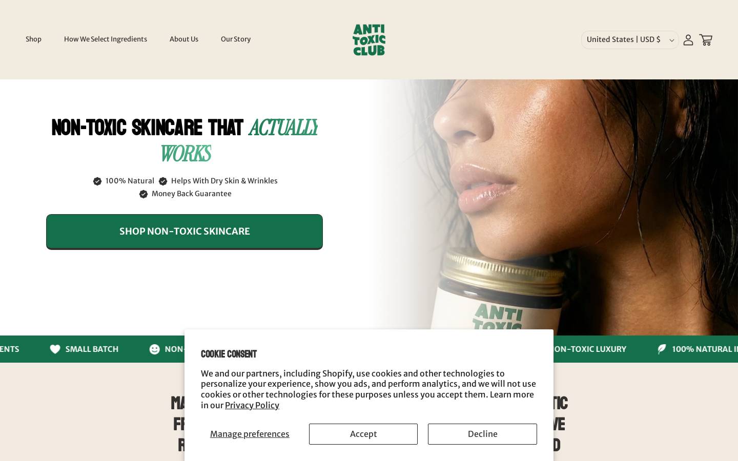antitoxicclub.com homepage screenshot