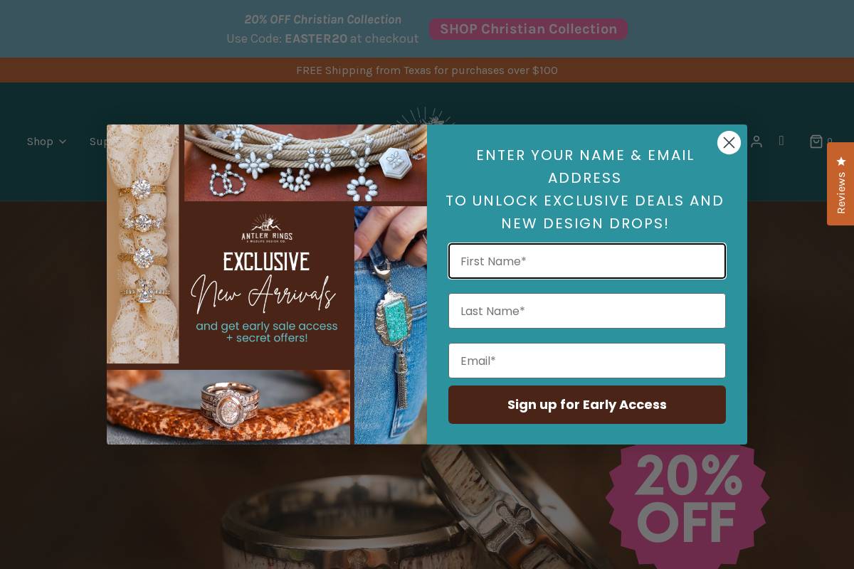 AntlerRings.com homepage screenshot