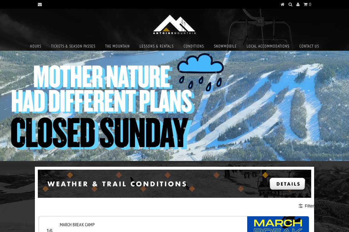 antoinemountain.ca homepage screenshot
