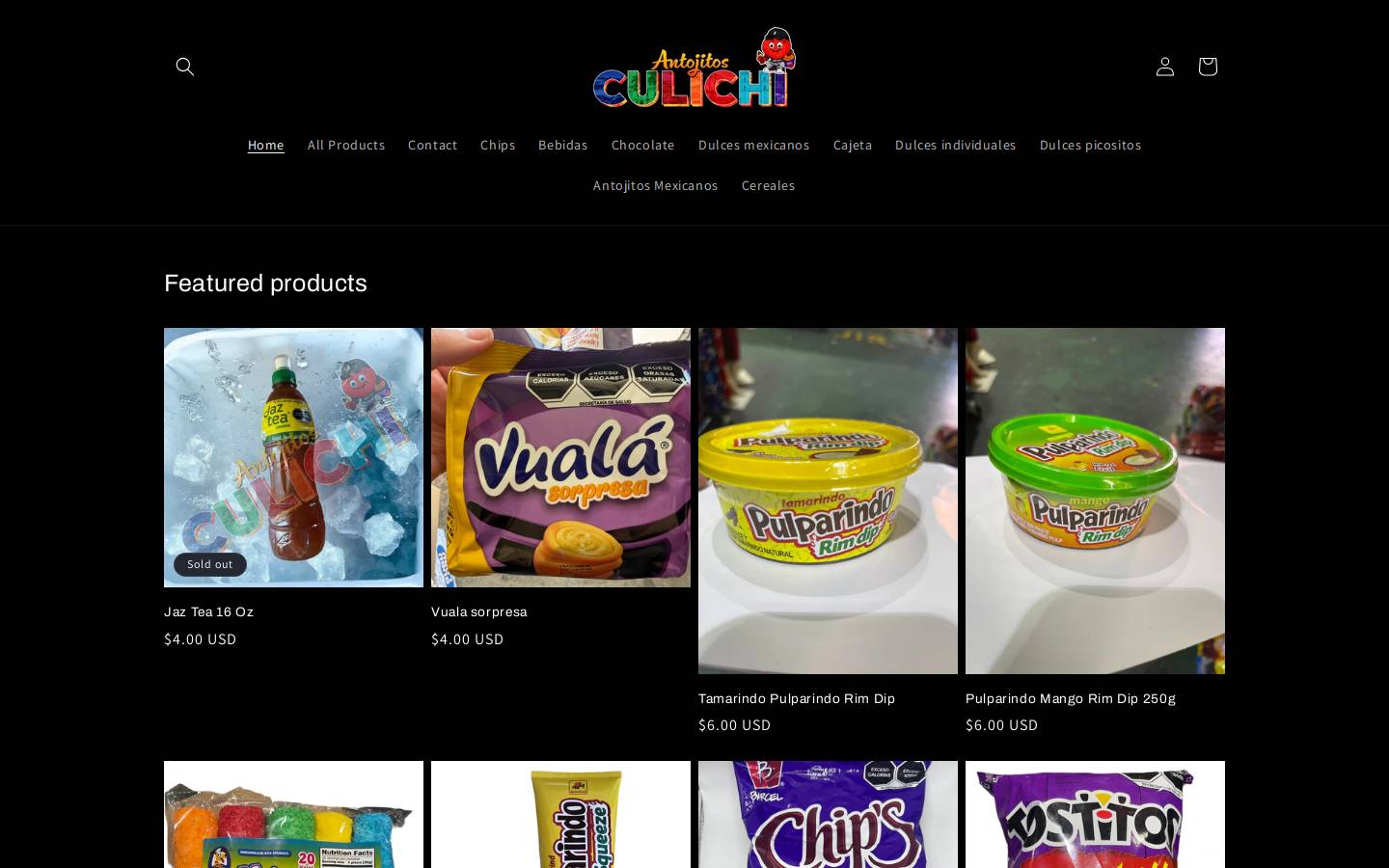 antojitosculichi.com homepage screenshot