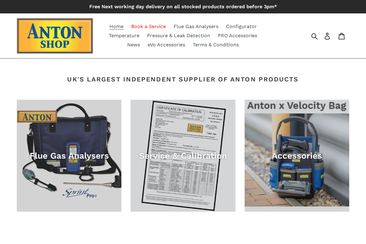 Anton Shop homepage screenshot