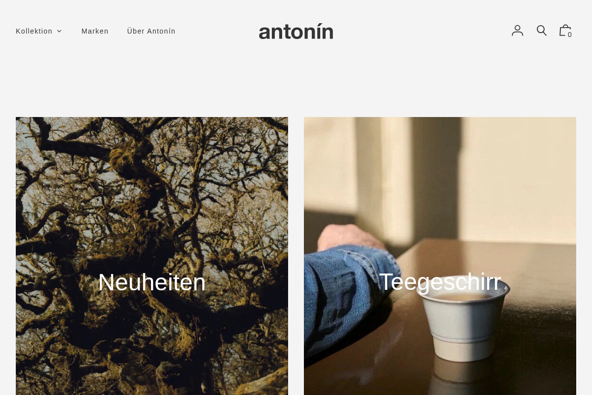 Antonín homepage screenshot