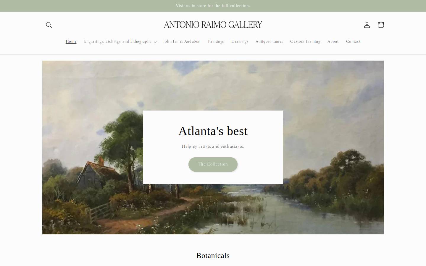 antonioraimogallery.com homepage screenshot