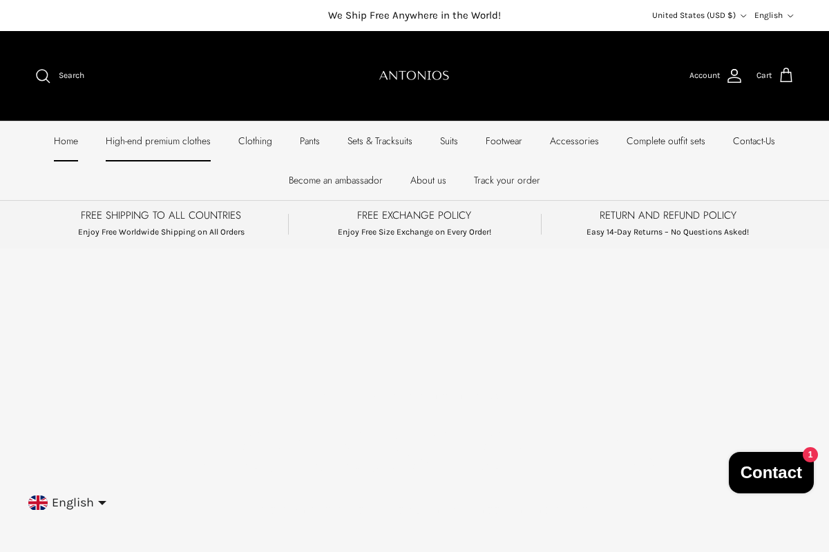 Antoniosclothing homepage screenshot