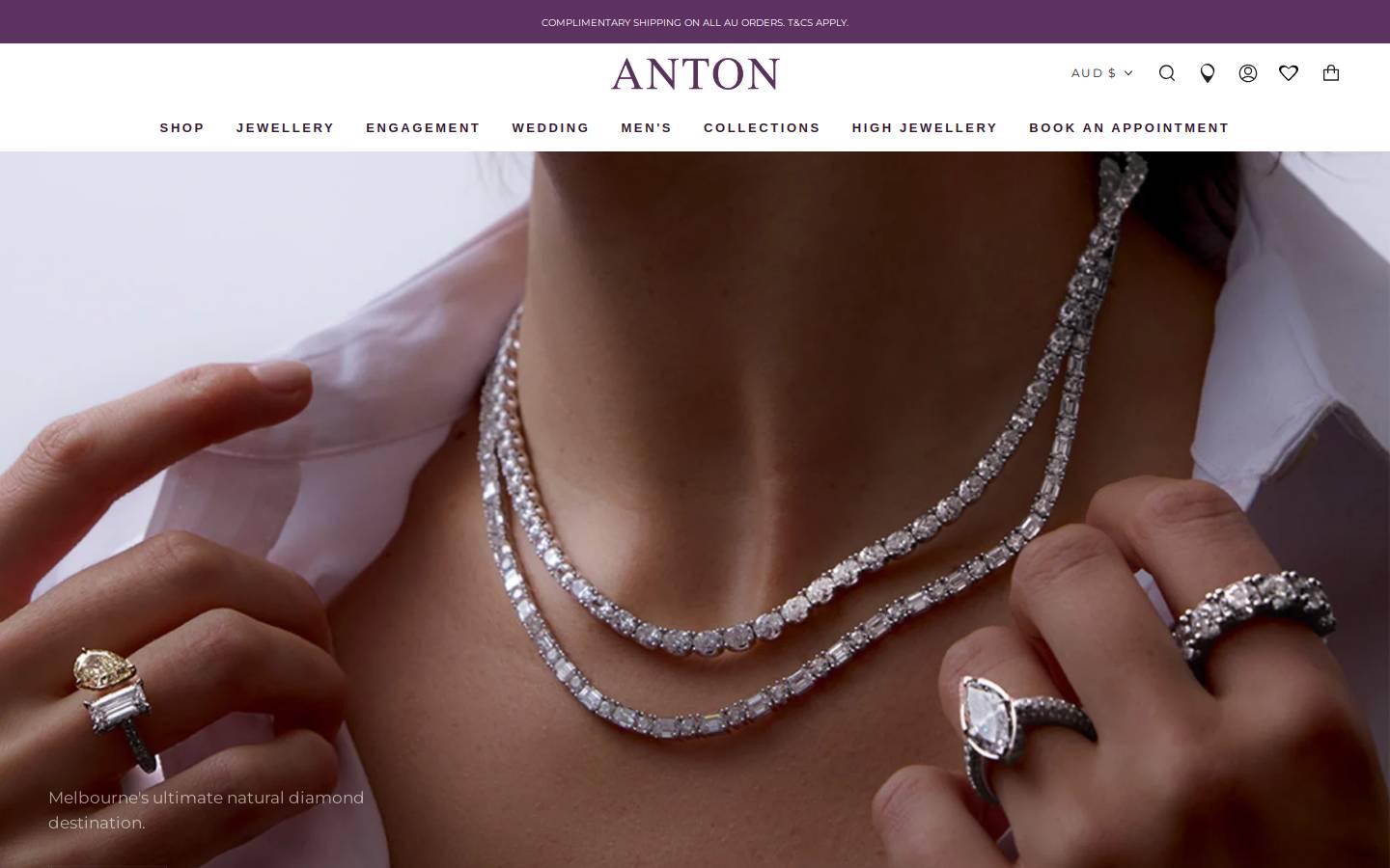 antonjewellery.com homepage screenshot