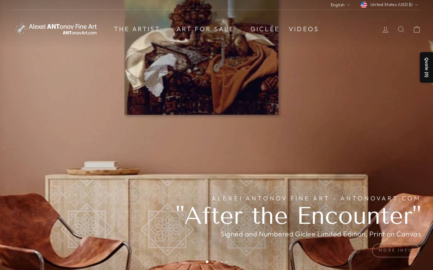 antonovart.com homepage screenshot