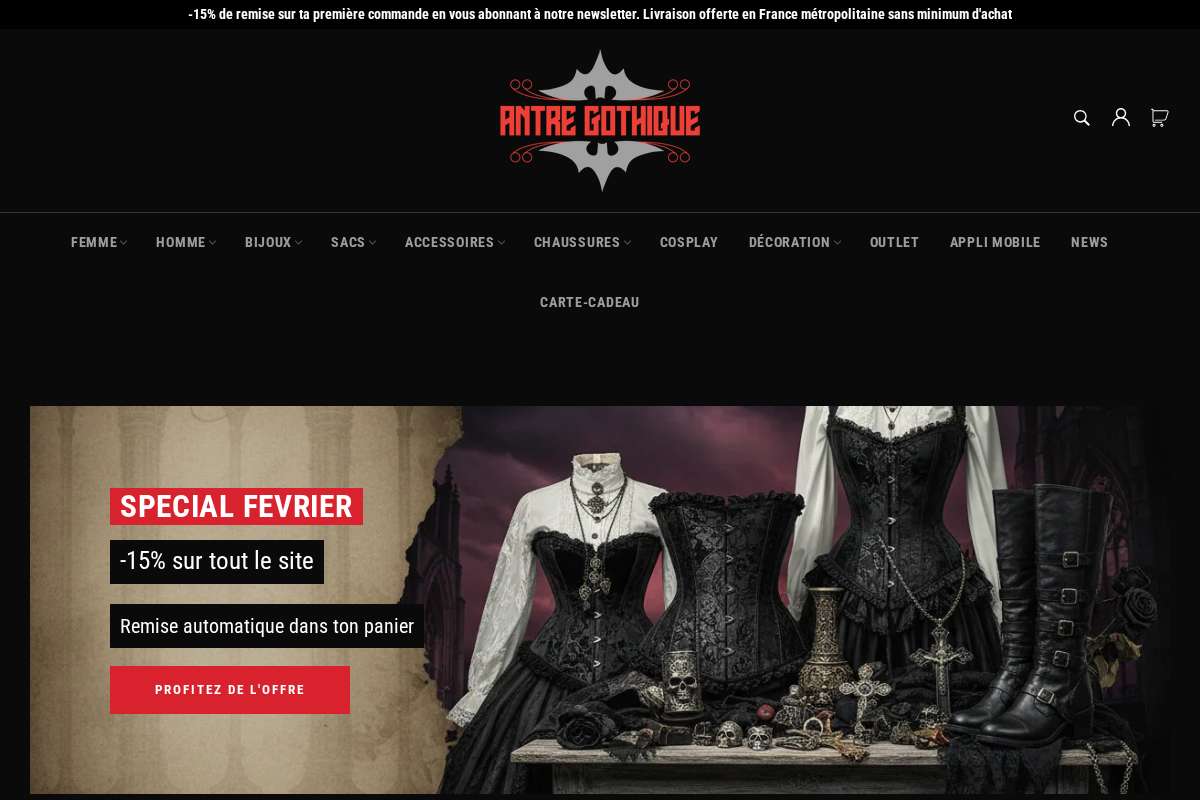 Antregothique homepage screenshot
