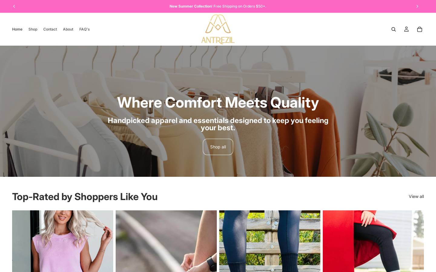 antrezil.com homepage screenshot
