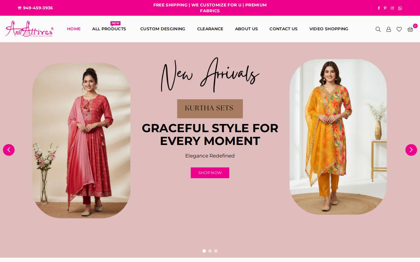 anuattires.com homepage screenshot