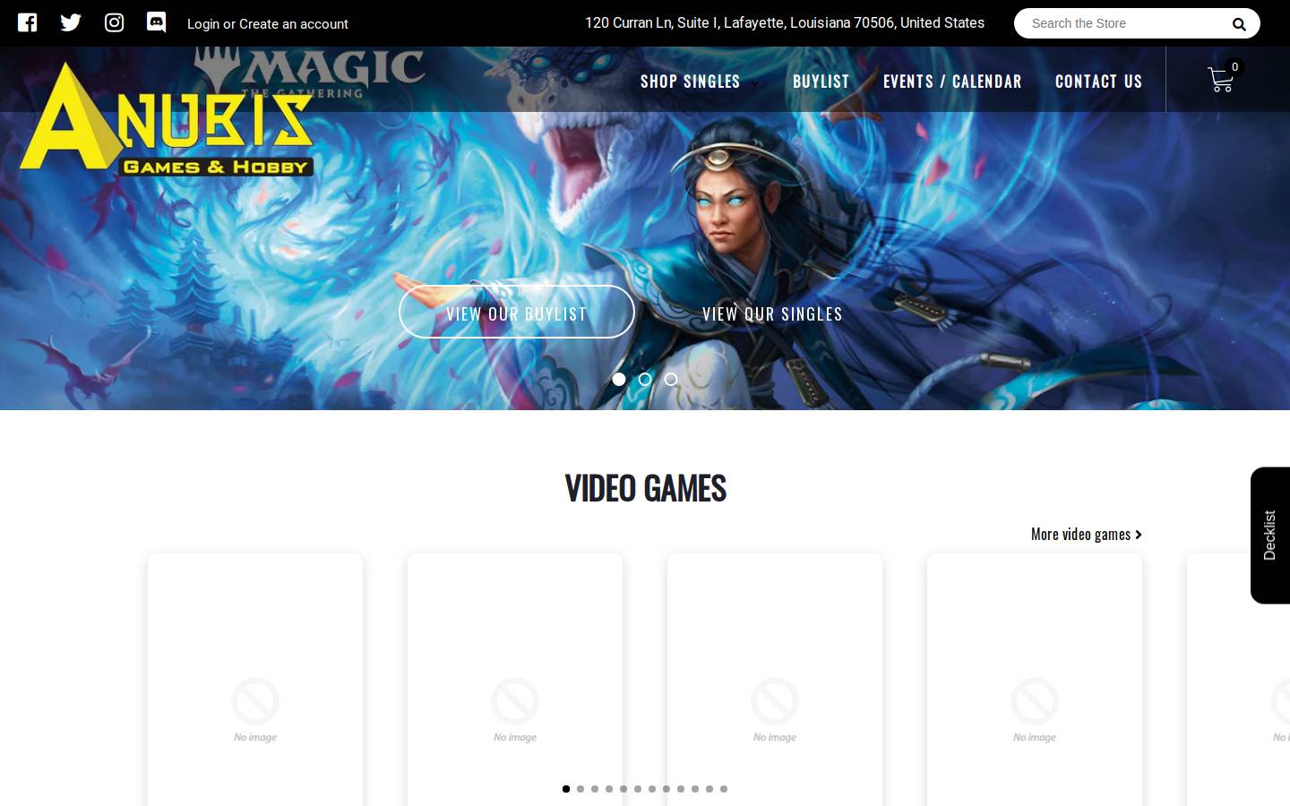 anubisgamehobby.com homepage screenshot