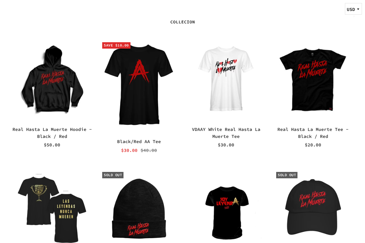 Mercancía Oficial homepage screenshot