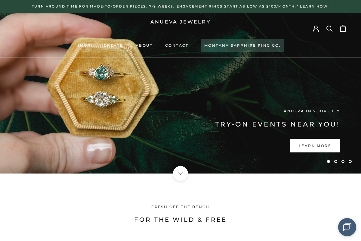 anuevajewelry.com homepage screenshot