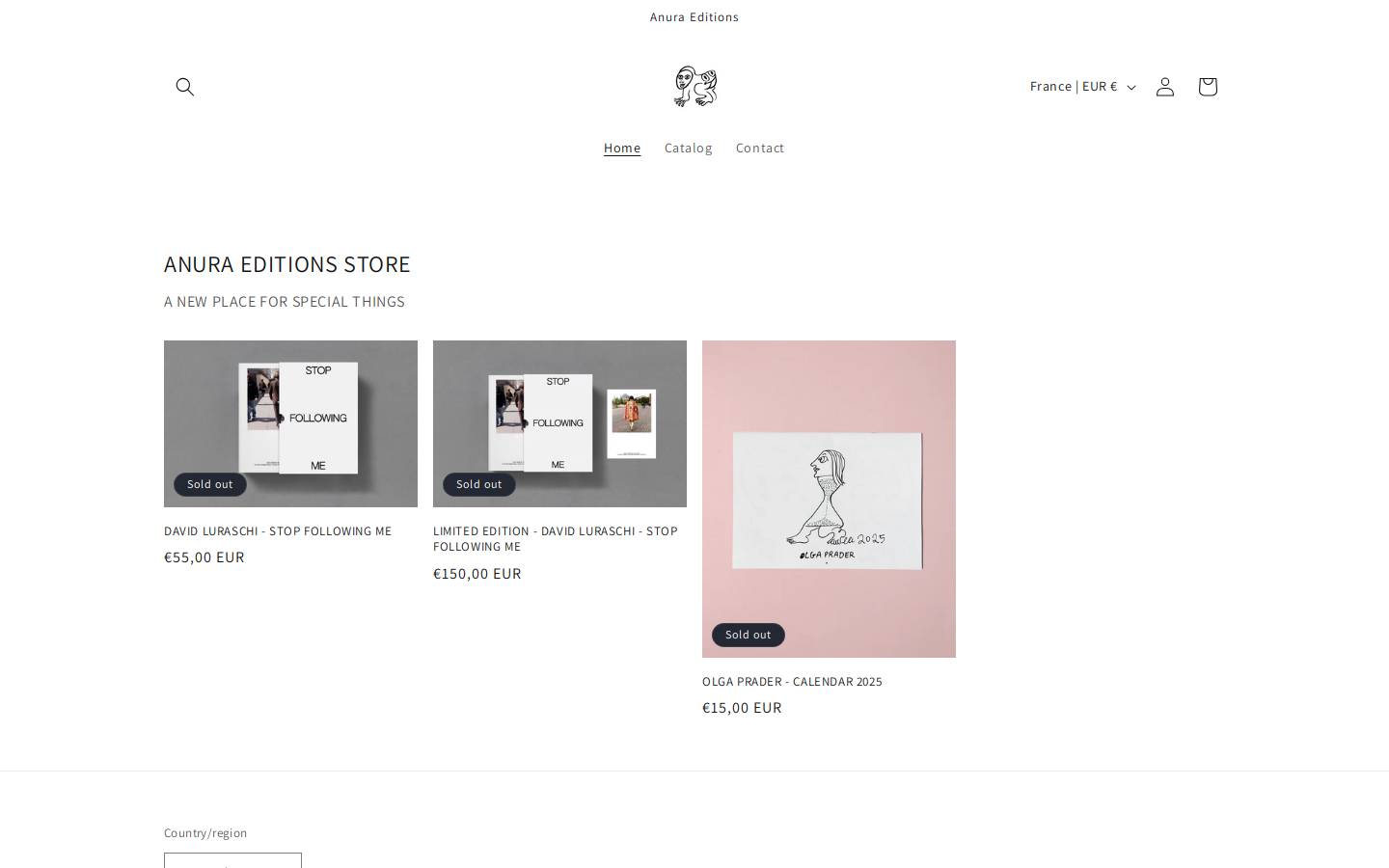 anuraeditions.com homepage screenshot