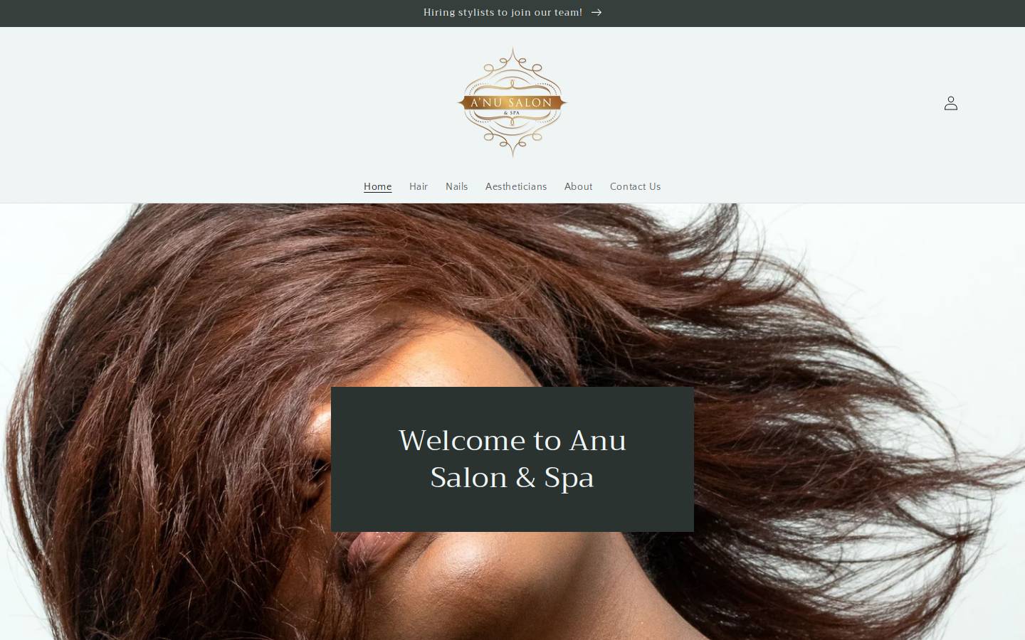 anusalonsandspa.com homepage screenshot