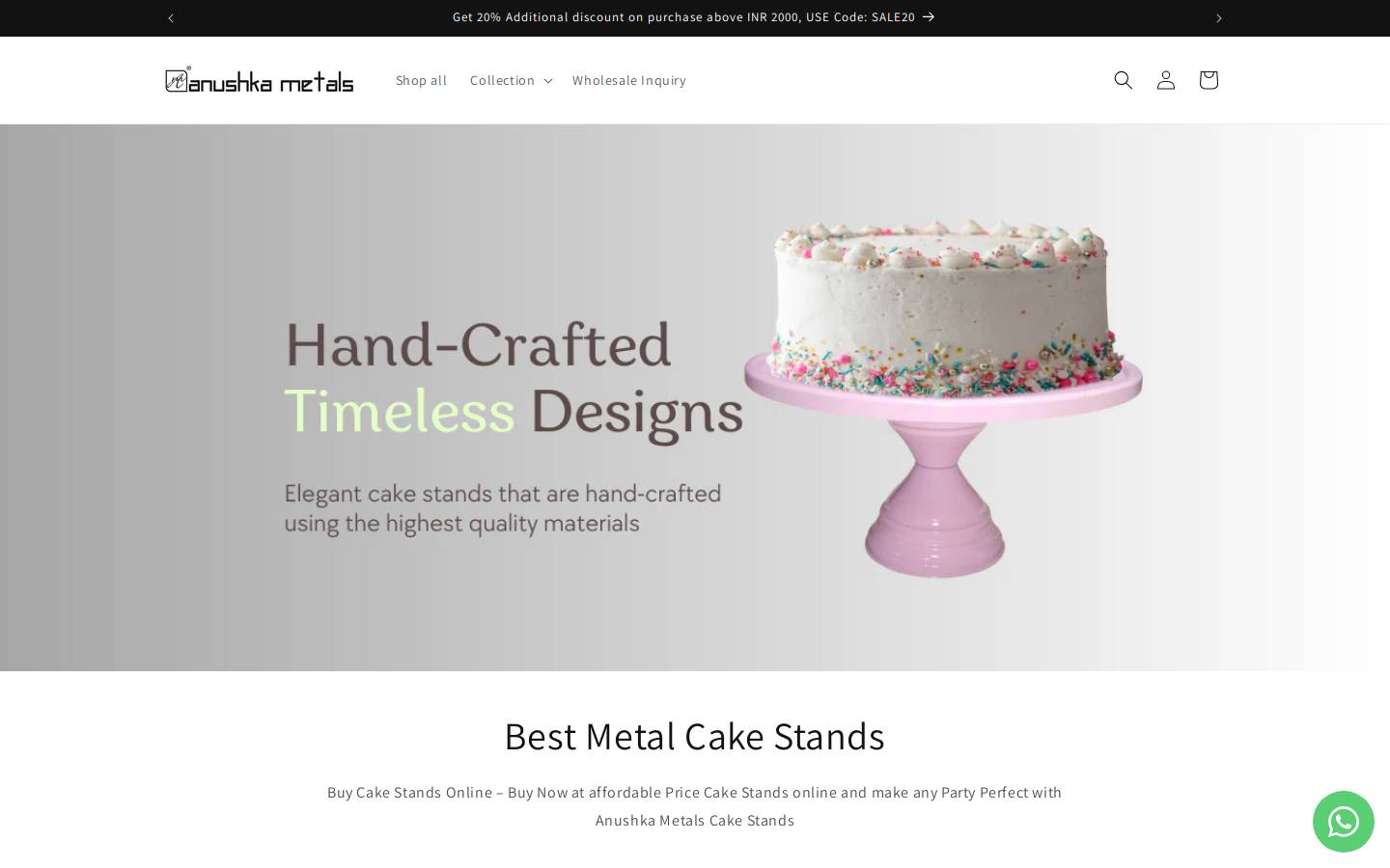 anushkametals.com homepage screenshot