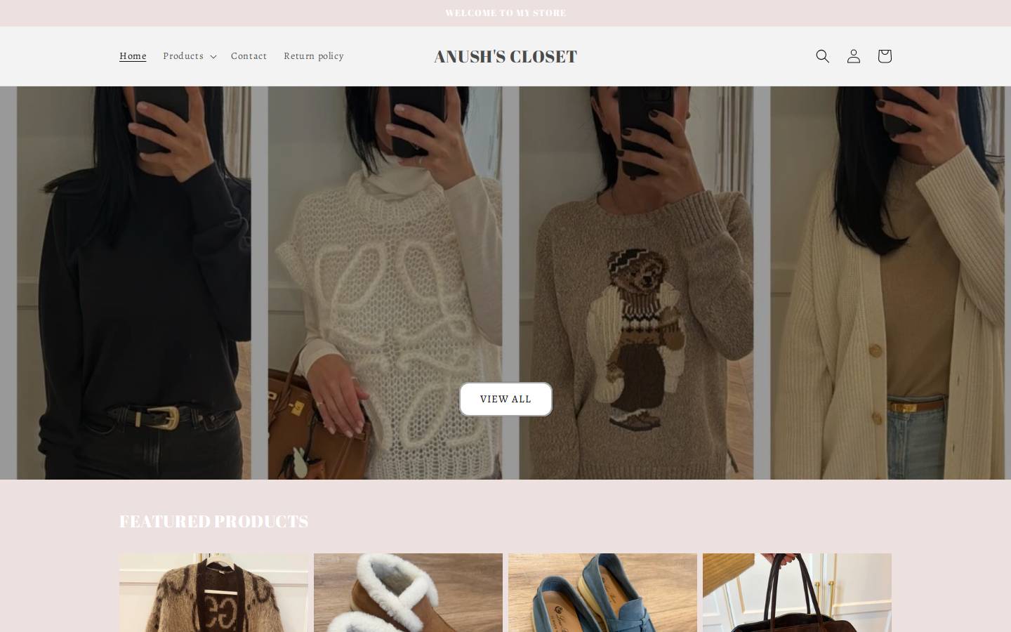 anushscloset.com homepage screenshot