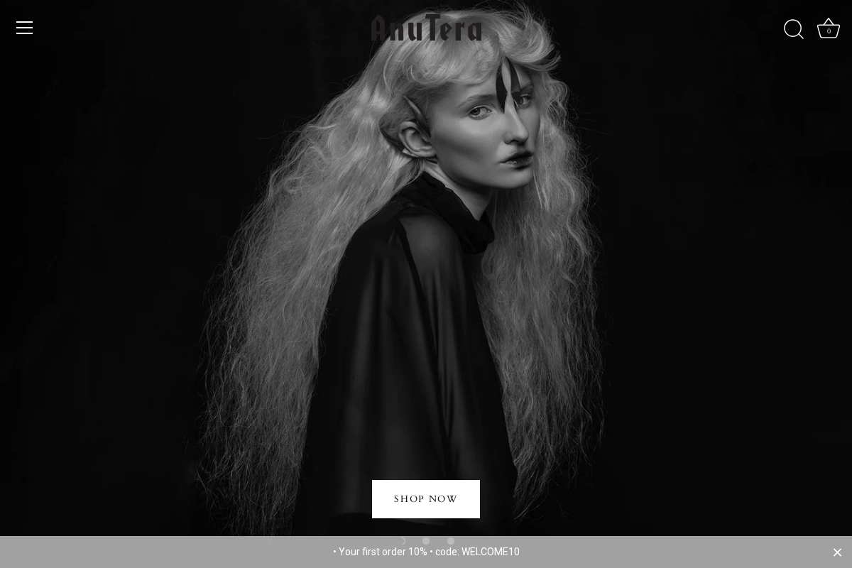 Anu Tera homepage screenshot