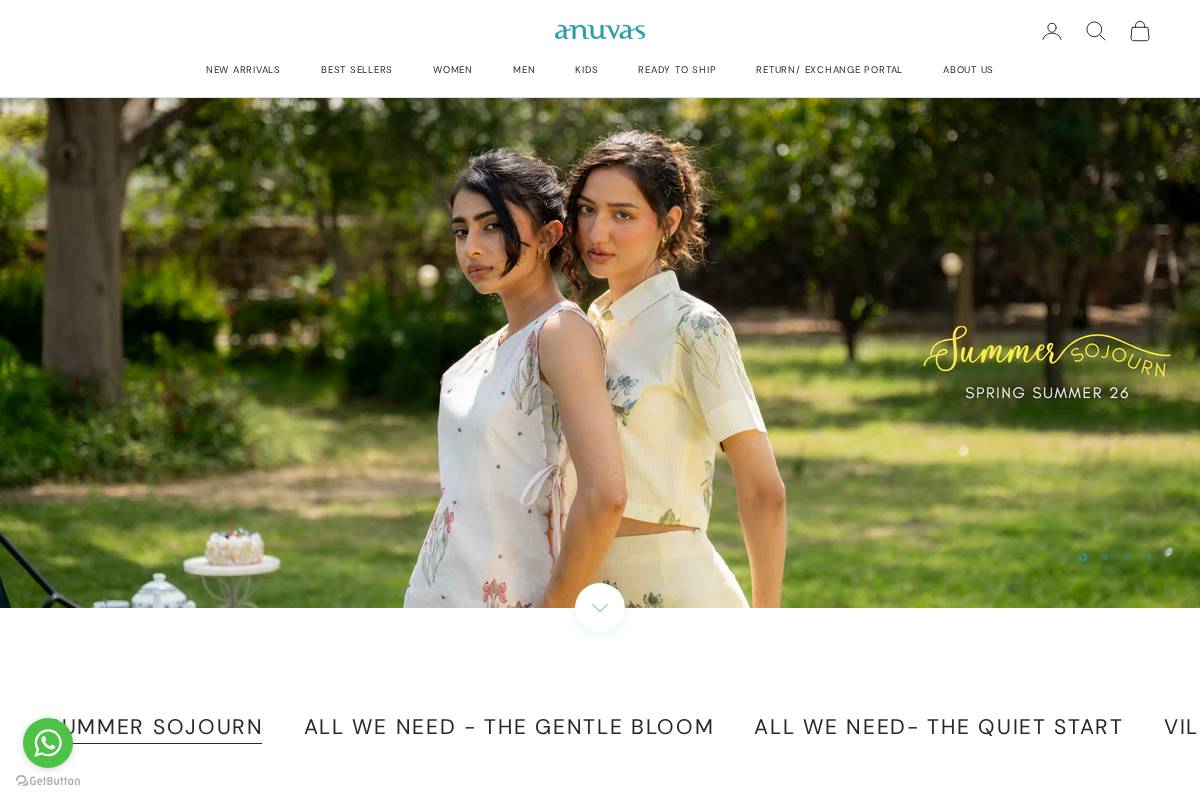anuvas.com homepage screenshot