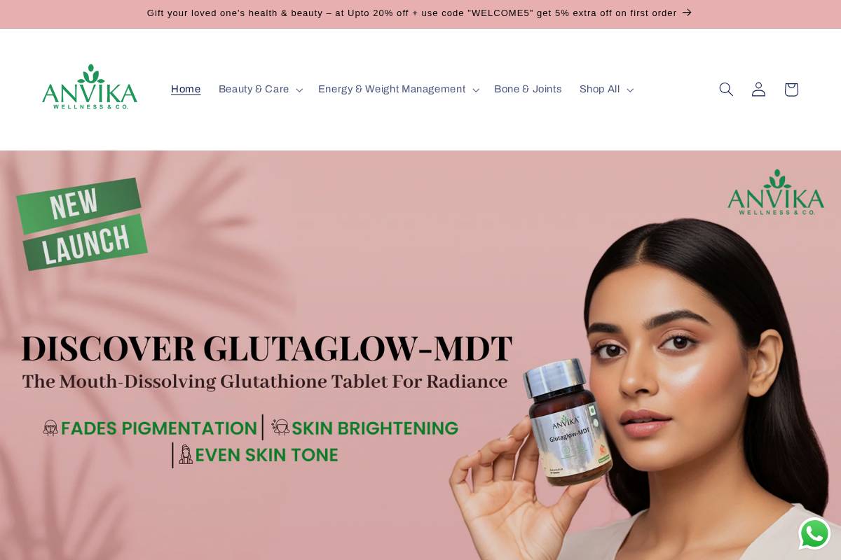 Anvika Wellness & Co. homepage screenshot