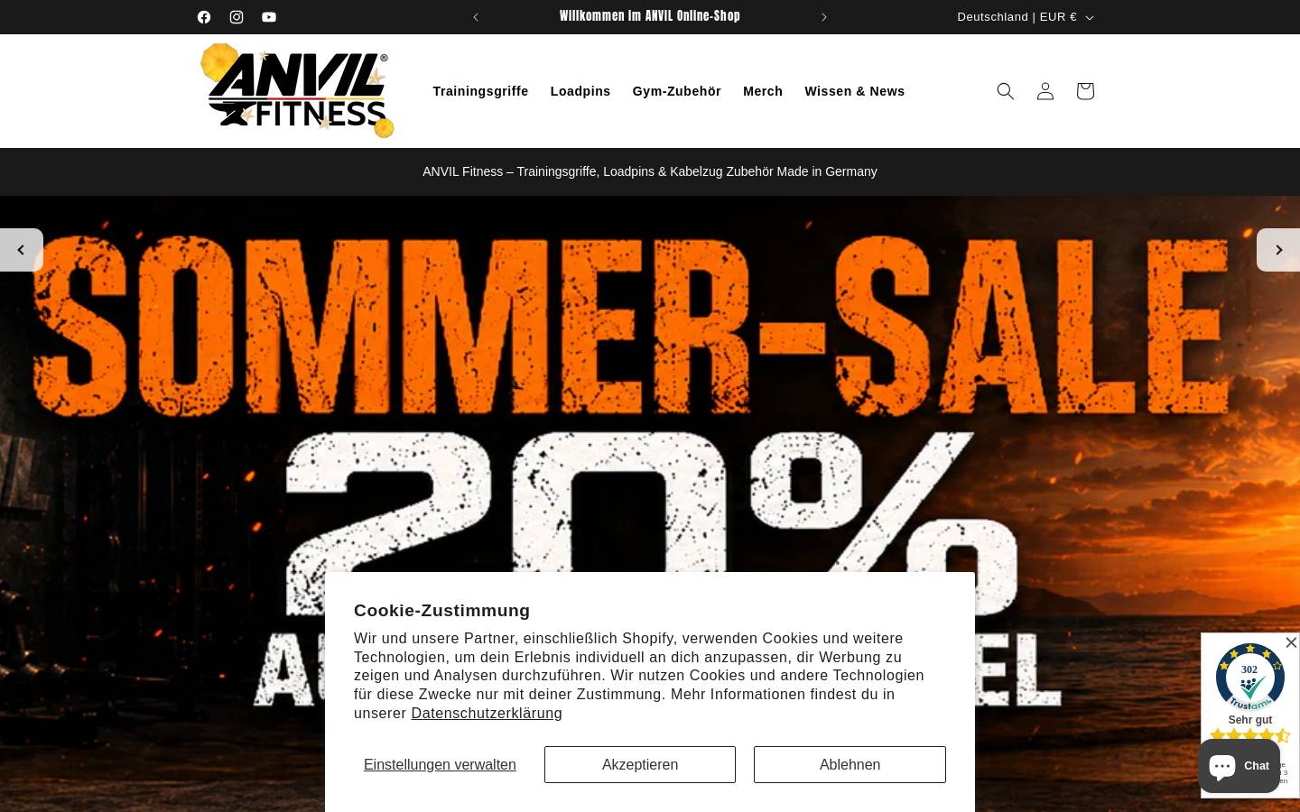 anvilfitness.de homepage screenshot