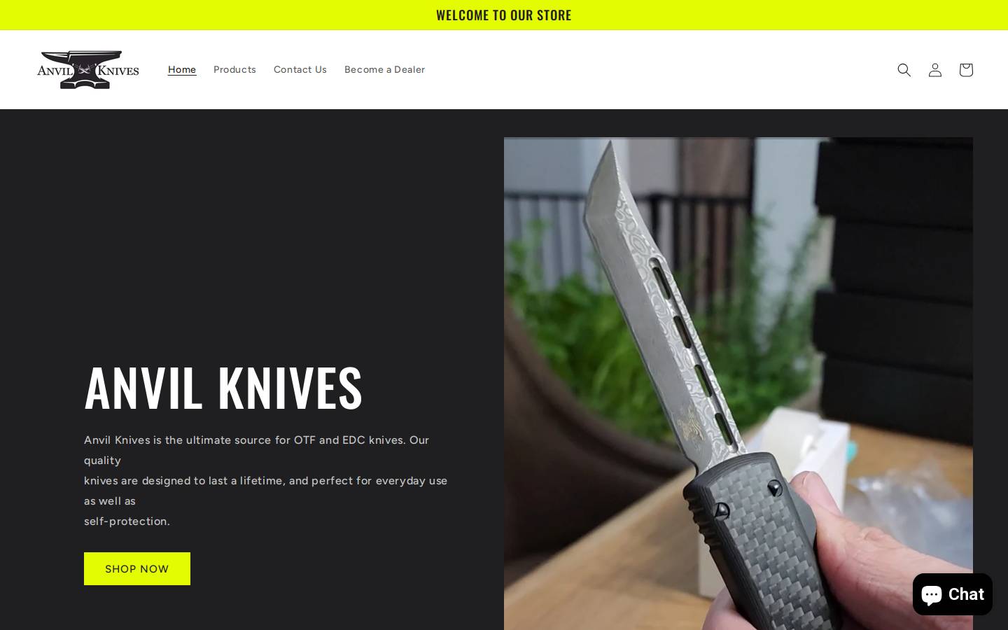 anvilknivesusa.com homepage screenshot