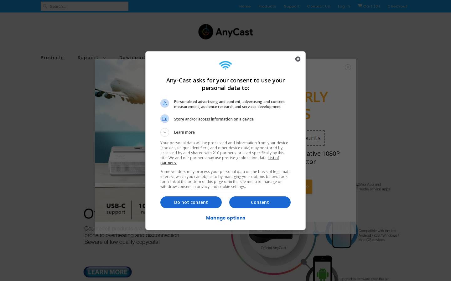 any-cast.com homepage screenshot
