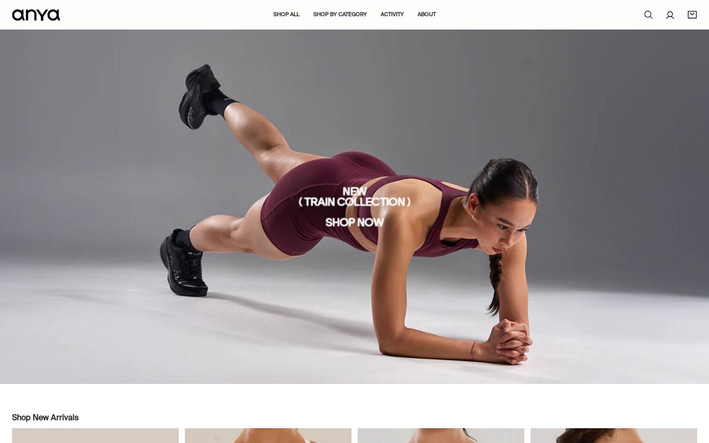 anyaactive.com homepage screenshot
