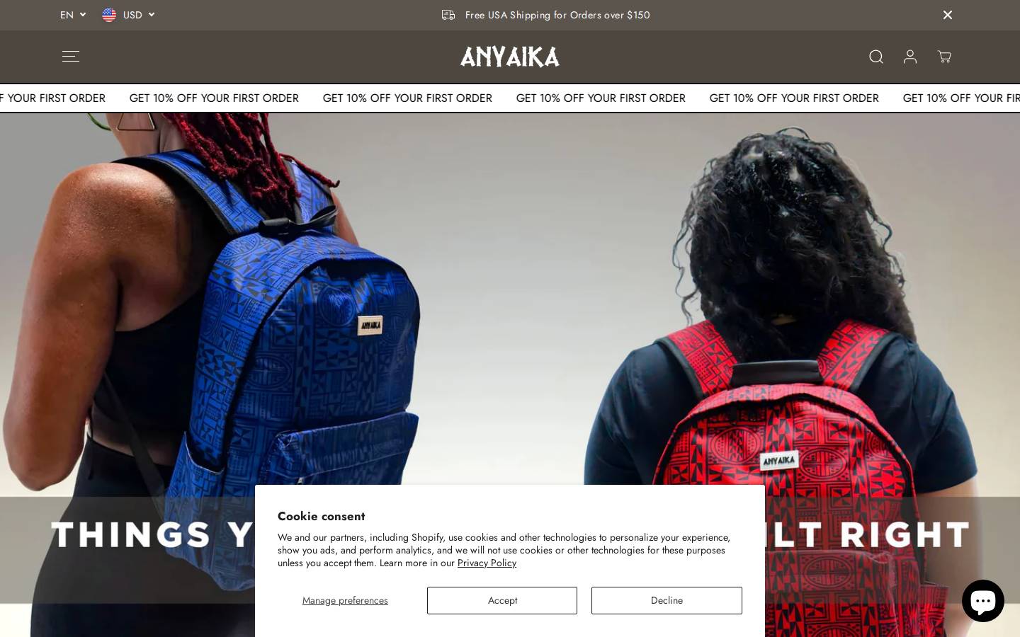 anyaika.com homepage screenshot