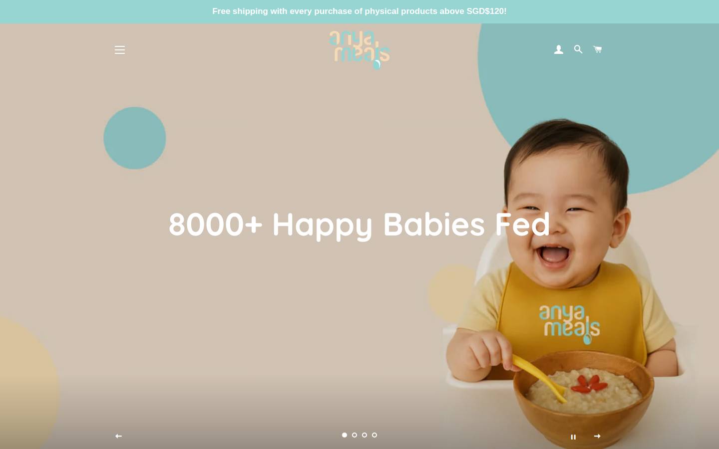 anyameals.com homepage screenshot