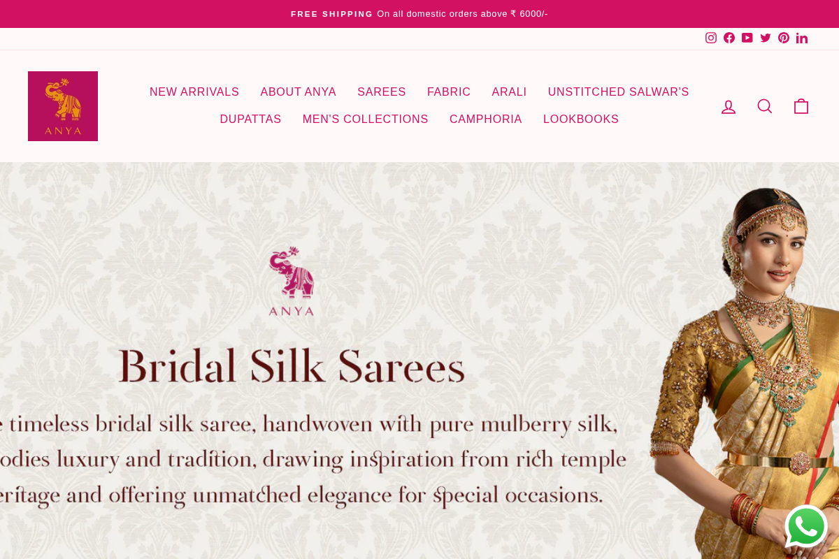 anyaonline homepage screenshot