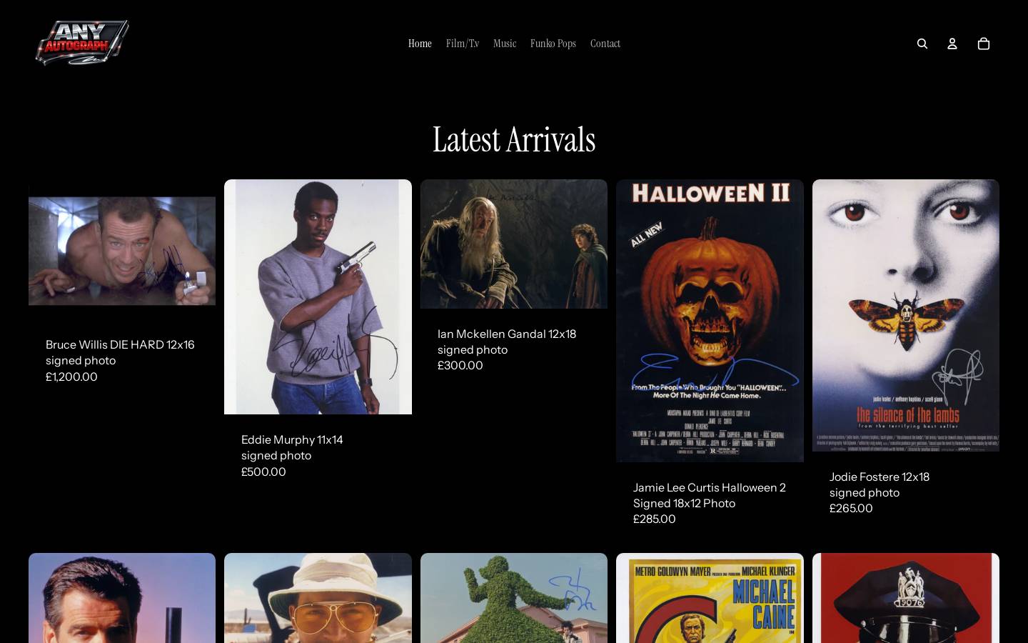 anyautograph.com homepage screenshot