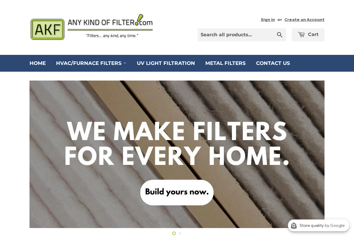 anykindoffilter.com homepage screenshot