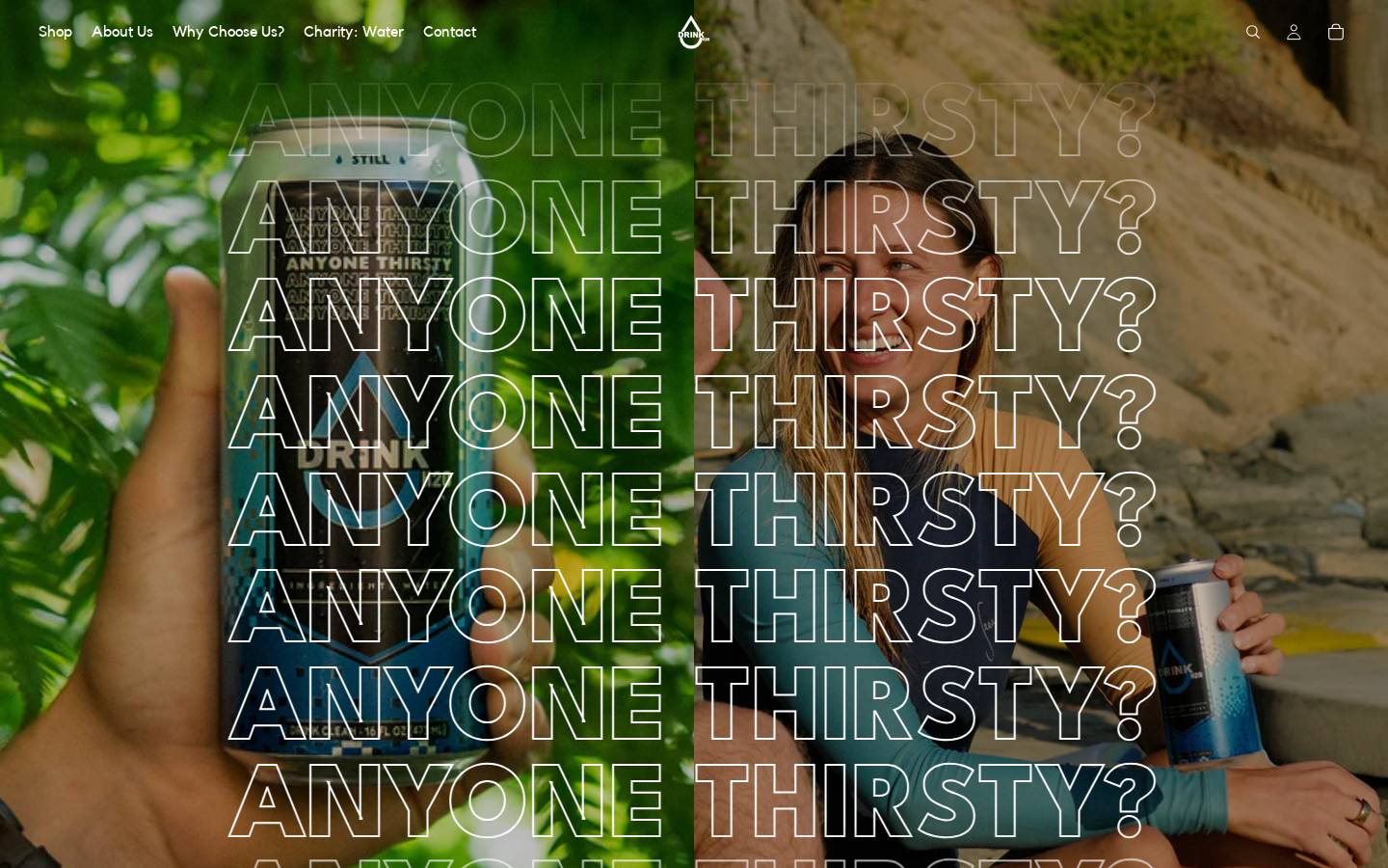 anyonethirsty.com homepage screenshot