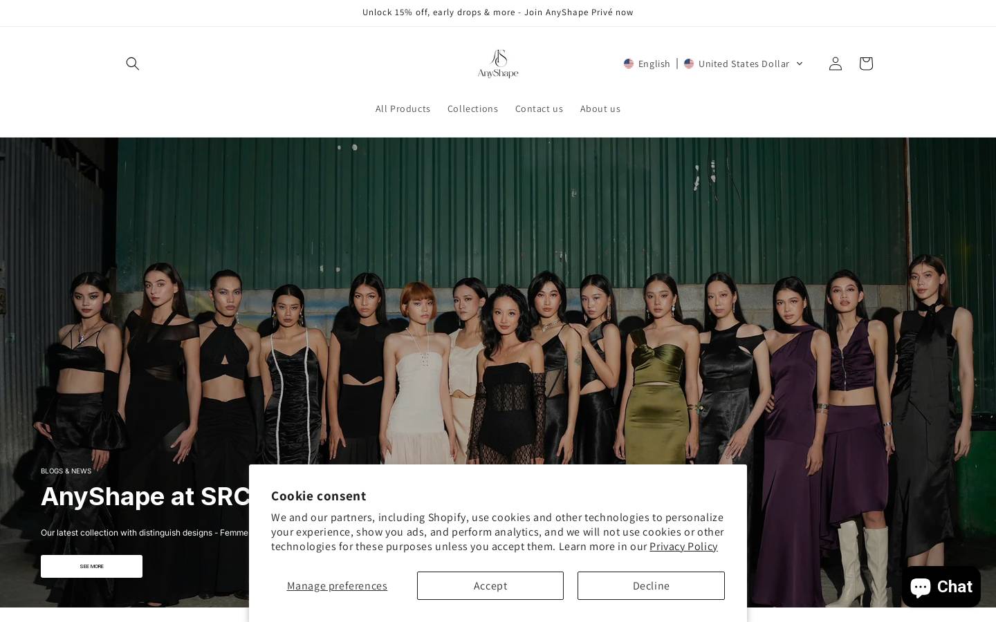 anyshape.store homepage screenshot