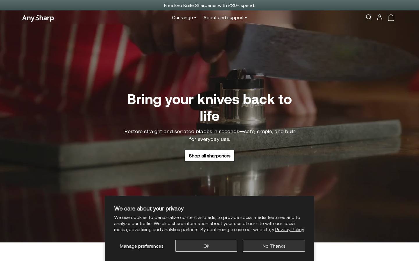AnySharp homepage screenshot