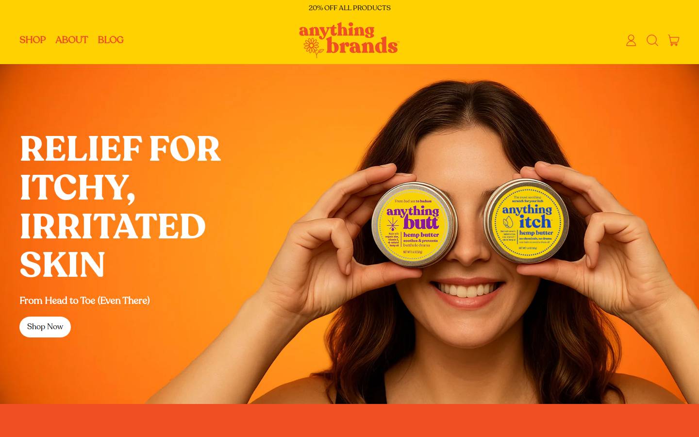 anythingbrands.com homepage screenshot